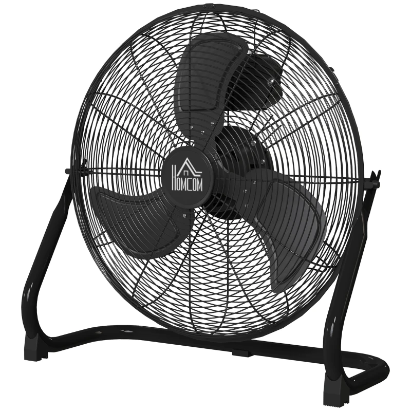 HOMCOM Ventilador de mesa elétrico portátil com 3 velocidades e inclinação ajustável a 120° fluxo de ar potente preto