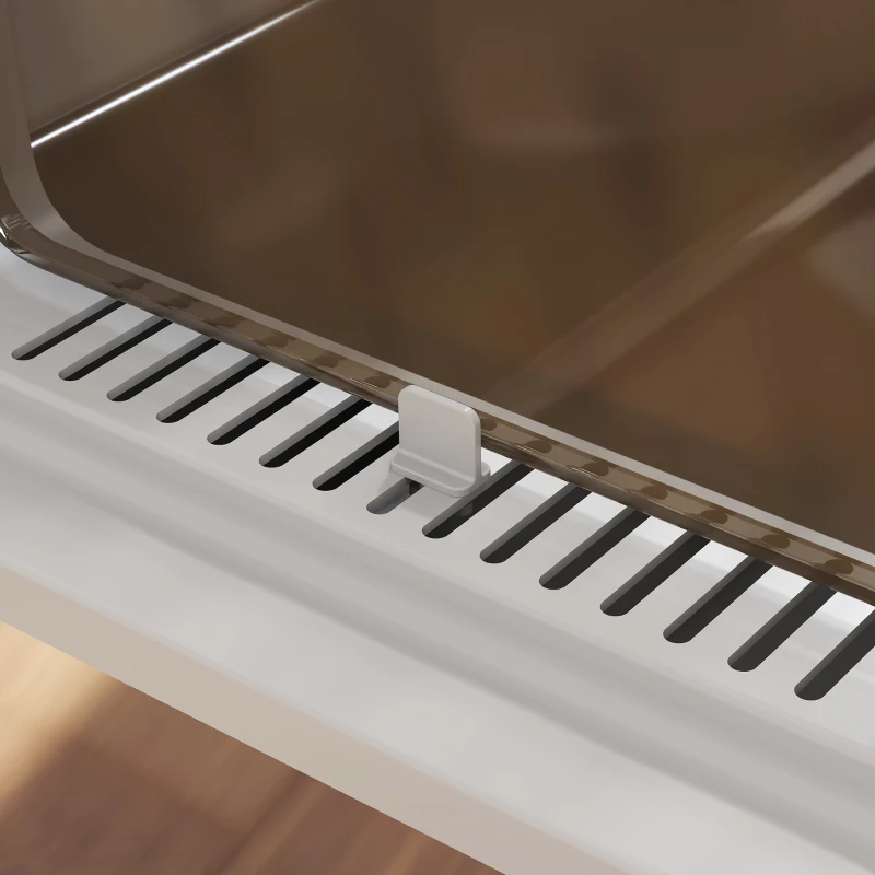 PawHut Tavă de litieră închisă pentru pisici, casă de toaletă din oțel inoxidabil pentru pisici, 60,2 x 40,2 x 43,7 cm, gri deschis