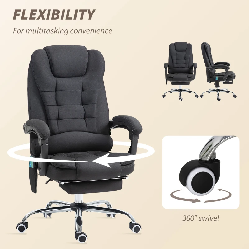Vinsetto Six-Point Massage and Heated Office Chair - Black