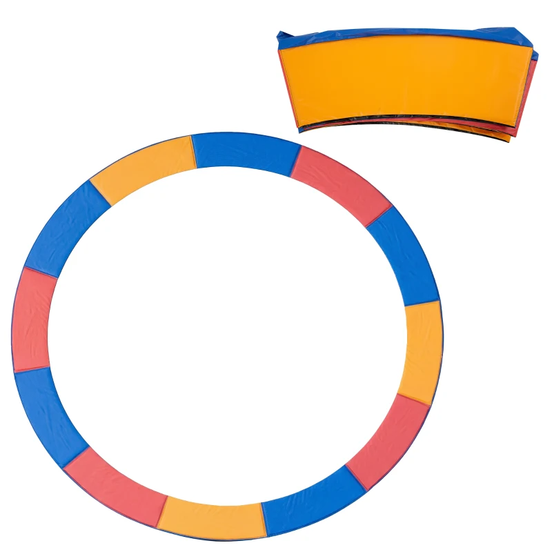 HOMCOM 12FT Replacement Trampoline Pad Thick Foam Safety Φ366cm Spring Cover Bounce Padding - Multi Coloured