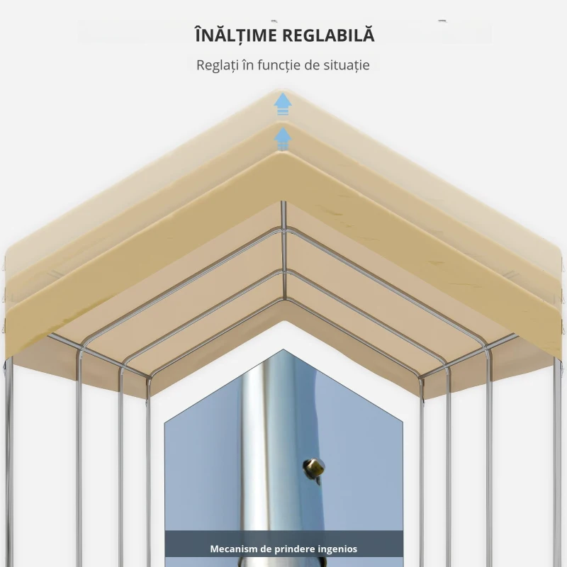 Outsunny Garaj tip cort 6m x 3m, Garaj portabil, Cort de gradina cu copertina, adapost de depozitare, cu copertina din PE anti-UV si kit de ancorare, pentru masina, barca, petrecere, nunta