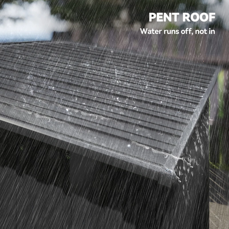 Outsunny 5 x 3.5ft Metal Garden Storage Shed with Effortless Assembly and 2 Pairs of Gloves, Waterproof Outdoor Shed, Dark Grey