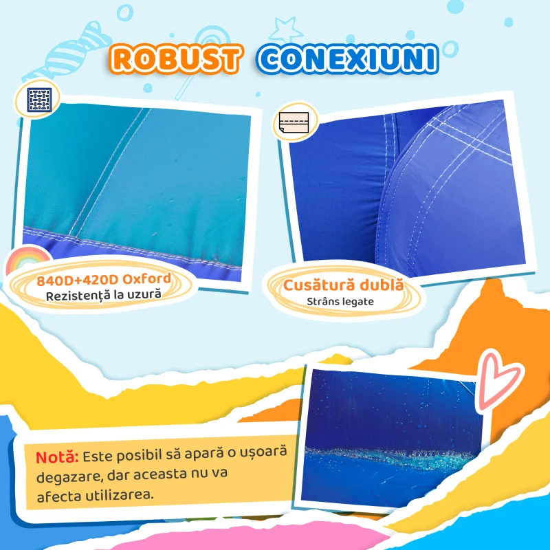 AIYAPLAY Castel Gonflabil Parc Acvatic 5-în-1, 360x250x195cm, Multicolor