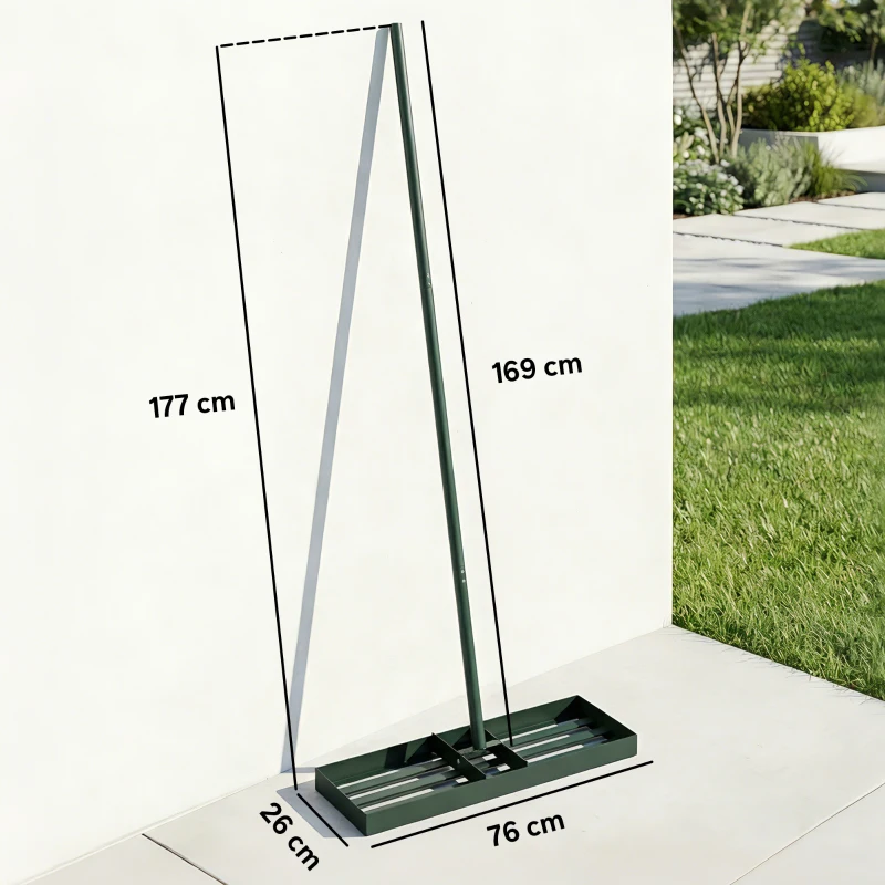 Outsunny Lawn Levelling Rake, 76 x 26 cm Lawn Leveller Lute with 169 cm Handle for Grass Soil Sand Yard Golf Course