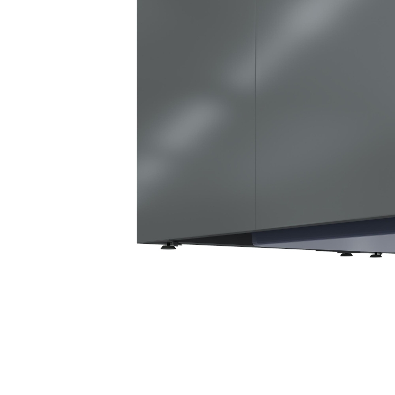 Mülltonnenbox mit hydraulischem Klappdeckel, 4-türiges Aufbewahrungsmodul, Lüftungslamellen, 264x80x118,5 cm, Grau+Naturfarbe