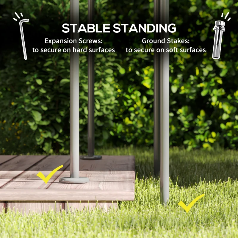 Outsunny Pavilion de Grădină cu Acoperiș Dublu, 397x297x265 cm, Alb Crem