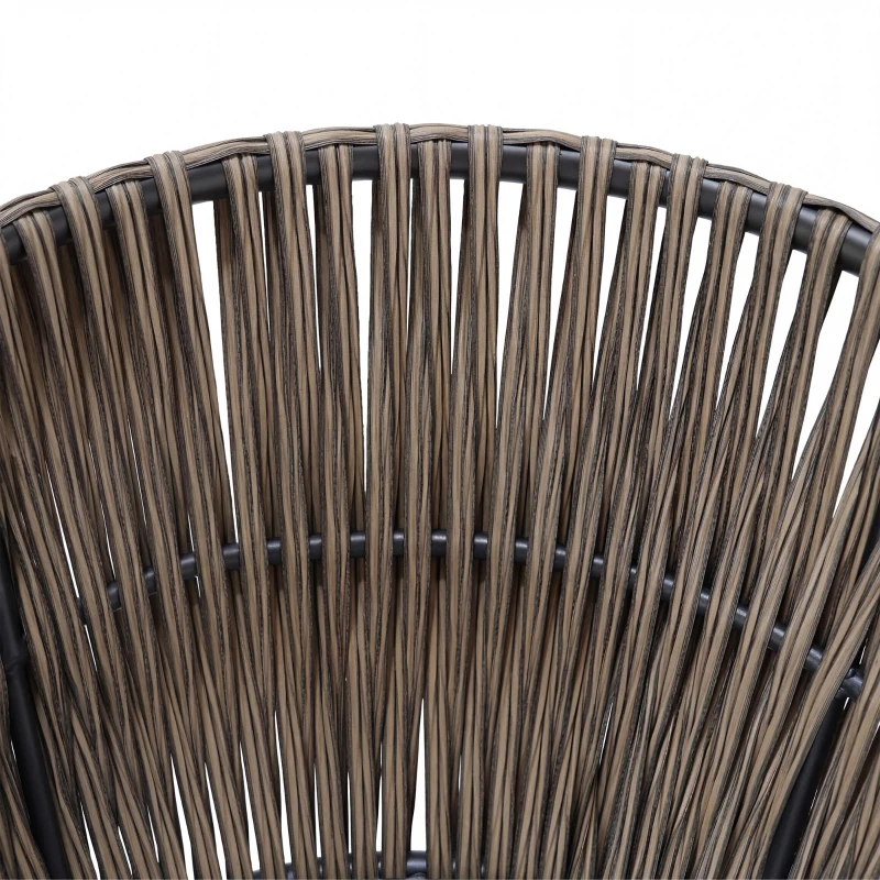 Modernes 6‑teiliges Garten-Essgruppen-Set, für 6 Personen, Khaki+Naturfarbe