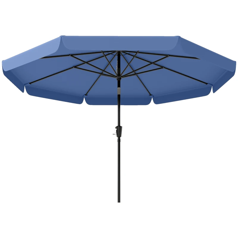 Outsunny 3 m Garden Parasol with Tilt Mechanism & Crank Handle, UPF 30+ Patio Umbrella Outdoor Table Umbrella, Dark Blue