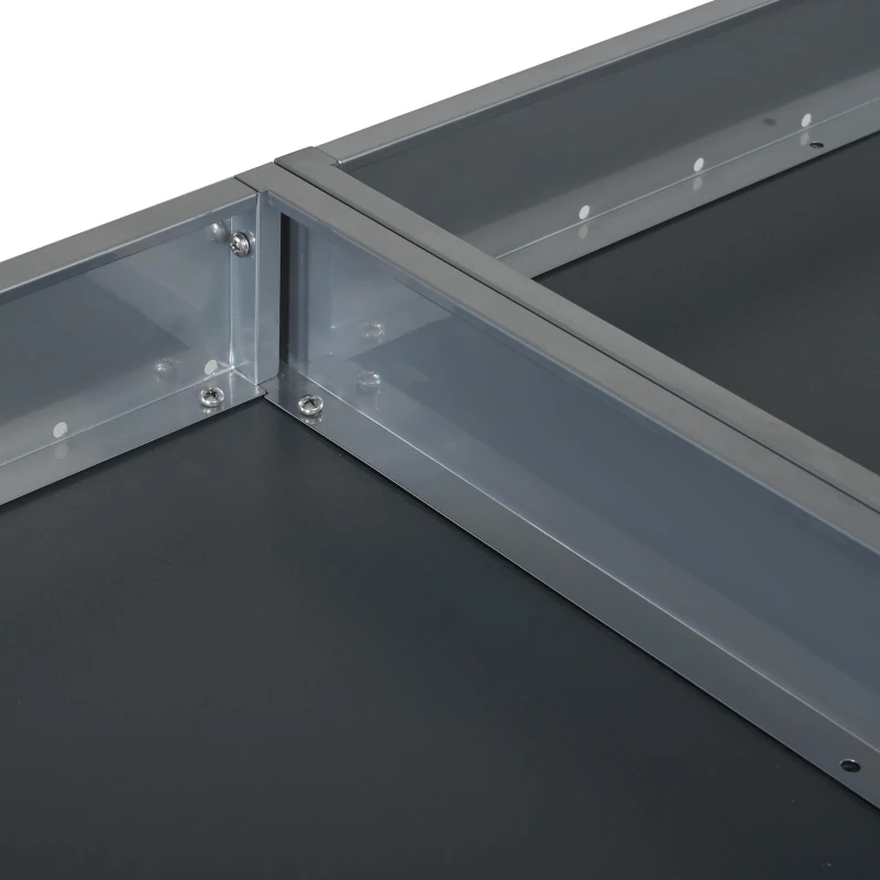 Mülltonnenbox mit integriertem Pflanztrog und Belüftung, abschließbarer zweiteiliger 2-türiger Schrank, 132x80x124,5 cm, Grau+Naturfarbe