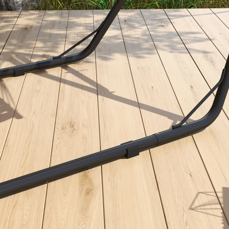 Outsunny Support de Hamac pour 2 Personnes, Cadre de Hamac en Métal Portable et Réglable, pour Hamacs de 2,75 à 4,3m, Noir