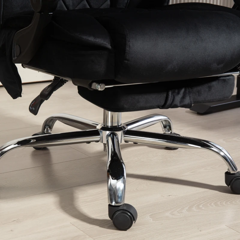 Vinsetto Massage Office Chair, Heated Reclining Computer Chair with Adjustable Height and Footrest, Black