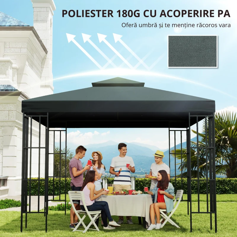 Outsunny Acoperis de Schimb pentru Foisor 3x3m, Prelata