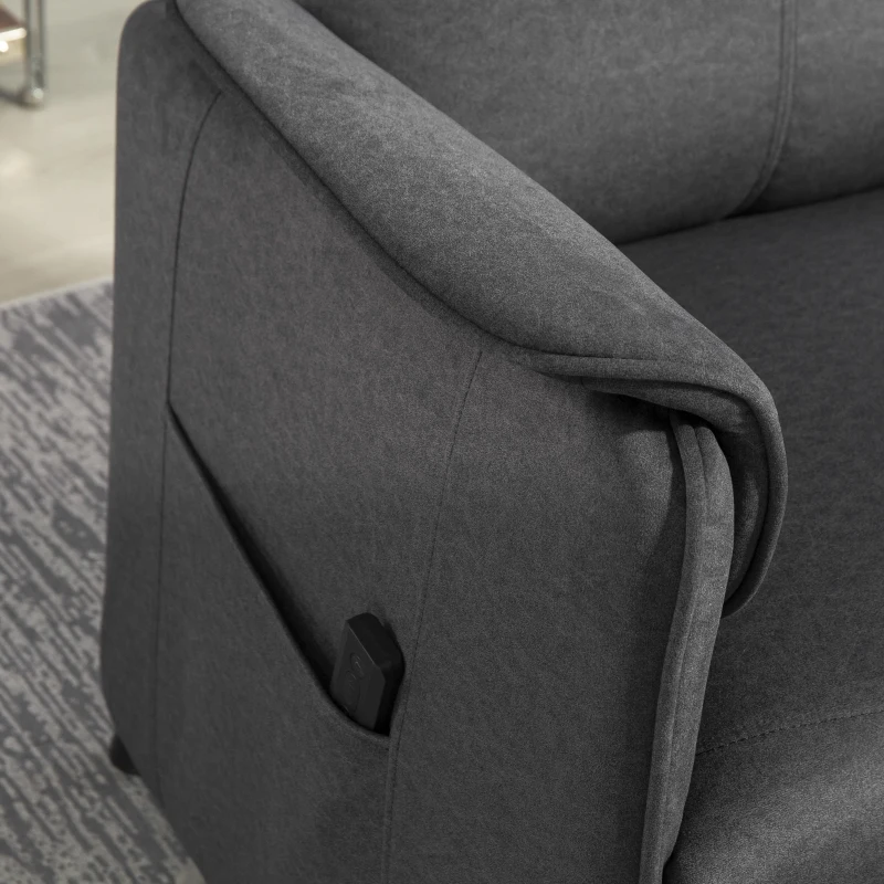 HOMCOM Power Recliner Chair, Reclining Chair with Remote, Pocket Springs, Silent Motor and Side Pockets, Black