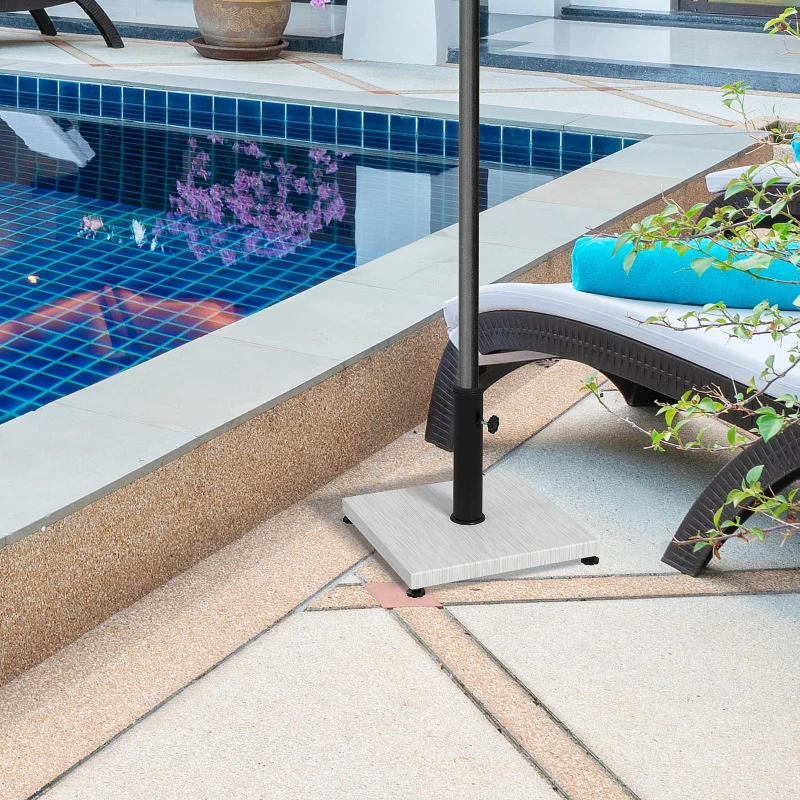 Outsunny Pied de parasol base de lestage en métal avec patins réglables - dim. 40L x 40l x 37H cm pour mât de Ø38 et Ø48mm
