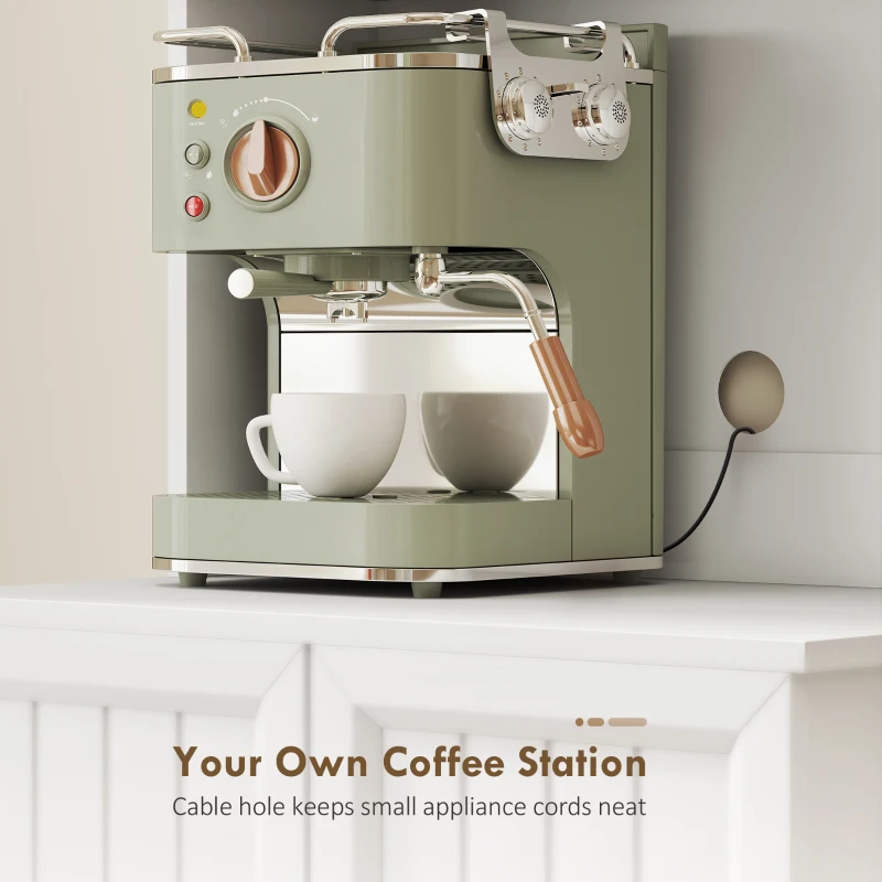 HOMCOM Mobilă de Depozitare pentru Bucătărie cu 2 Dulapuri și 8 Rafturi, din Lemn și Acrilic, 60x39.5x179.6 cm, Alb