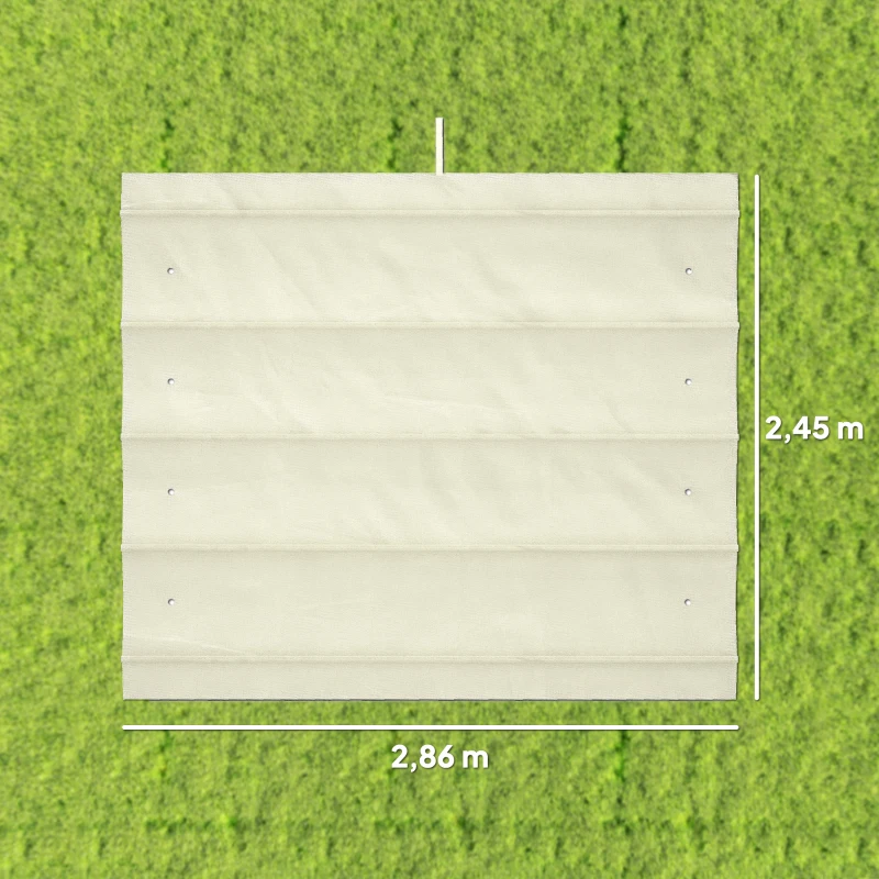 Outsunny Techo de Repuesto Retráctil 3x2,5 m para Marco de 2,85x2 m Toldo de Tela Solo para Cenador Jardín con 8 Orificios Crema