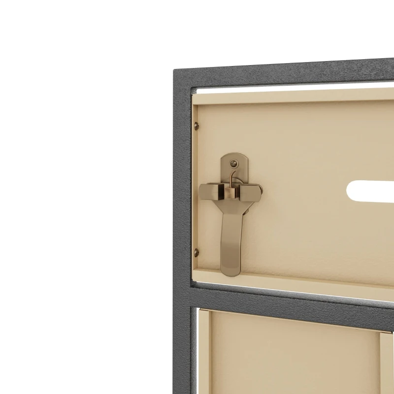 Doppel-Mülltonnenbox, 2‑fach Abfalltrennsystem, 132x80x124 cm, Grau+Naturfarbe