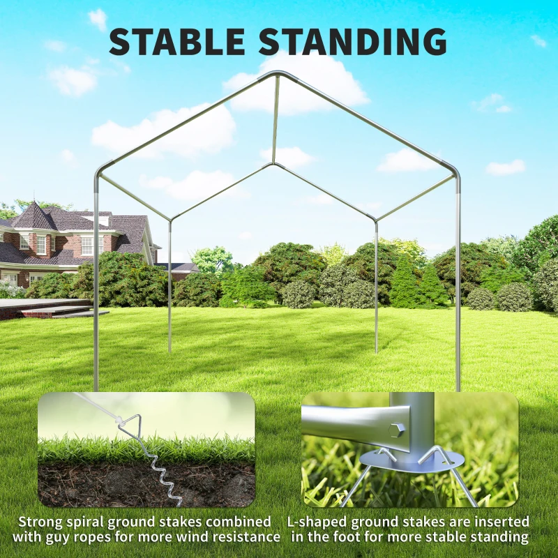 Outsunny 3 x 3 m Party Tent, Outdoor Canopy Tent Shelter with Removable Sidewalls, 4 Zipped Doors, for Parties, Wedding, Grey