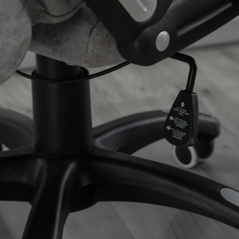 Vinsetto Massage Recliner Chair Heated Office Chair with Six Massage Points Microfiber Cloth 360° Swivel Wheels Grey