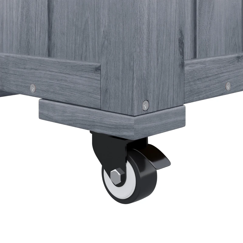 Pflanzkübel mit Spalier, 2 große Pflanzkästen und 2 Gartenspaliere als Kletterhilfe, 102,5 x 32 x 152,5 cm, Grau