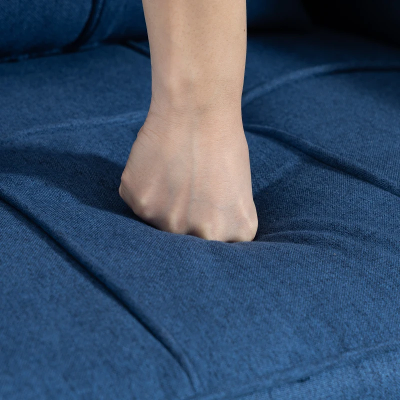 HOMCOM 3-in-1 Single Sofa Bed, Convertible Sleeper Chair Bed with 3-level Adjustable Back - Dark Blue