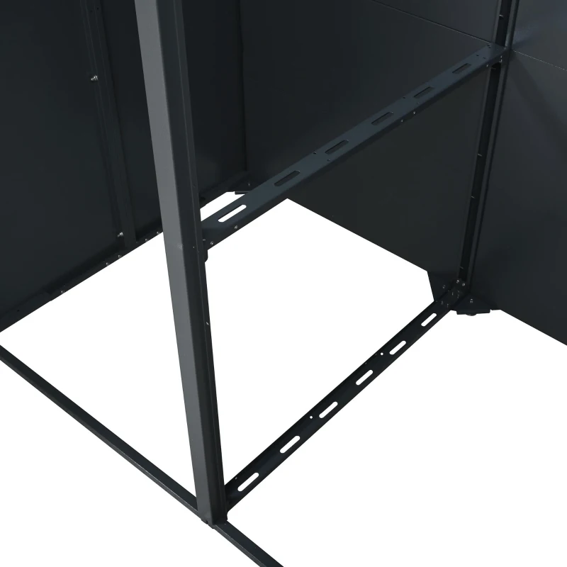 Mülltonnenbox mit hydraulischem Klappdeckel, zweiteiliges Design für 2 Mülltonnen, 132x80x118,5 cm, Grau+Naturfarbe