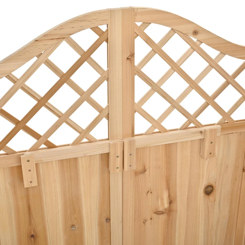 Pflanzkübel mit Spalier und Torbogen, 3‑in‑1-Design – Torbogen mit Rankgitter, 194x50x194 cm, Naturfarbe