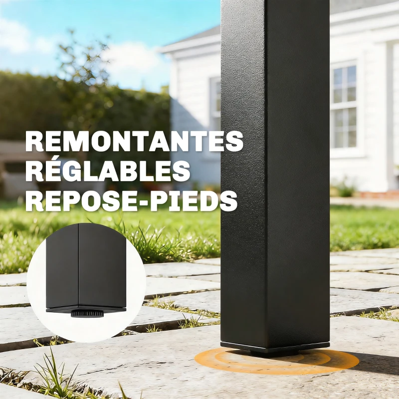 Outsunny Table de Jardin 6 Personnes Rectangulaire en Bois Composite Cadre en Métal et Plateau à Lattes 127x70cm Marron