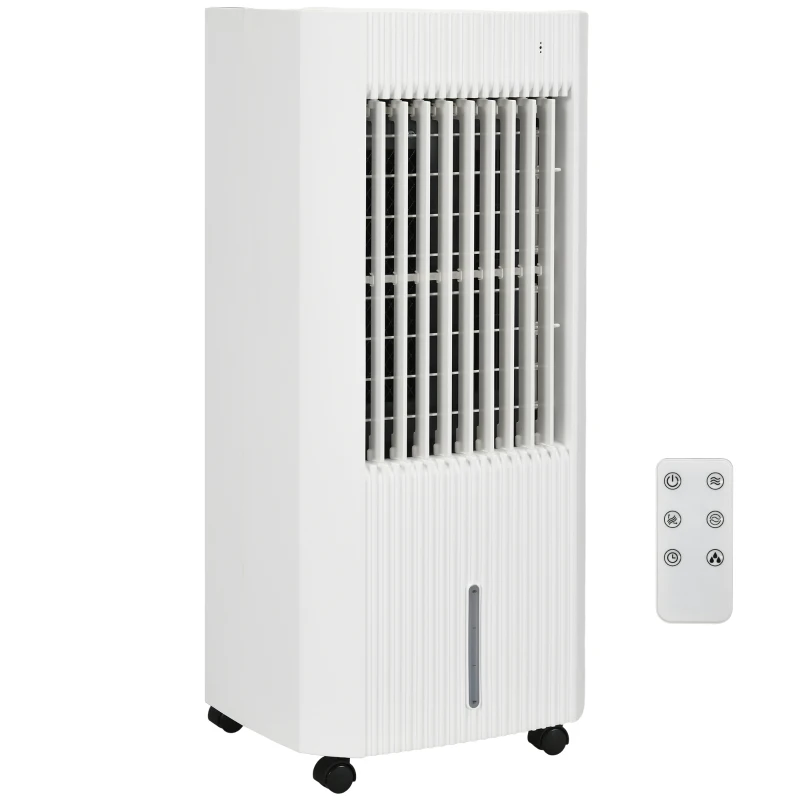 HOMCOM Refroidisseur d'air ventilateur humidificateur 3 en 1 avec télécommande, minuterie, oscillation, 3 modes 3 vitesses