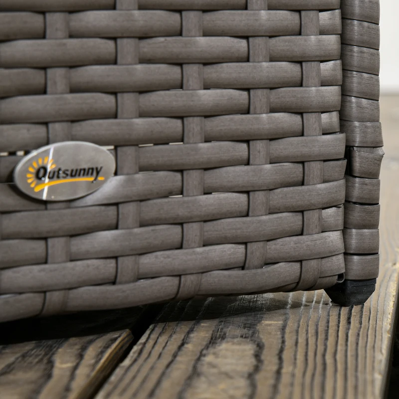 Outsunny Bloembak met klimrek, weerbestendig, Polyrattan, 103 x 29 x 103 cm, Grijs