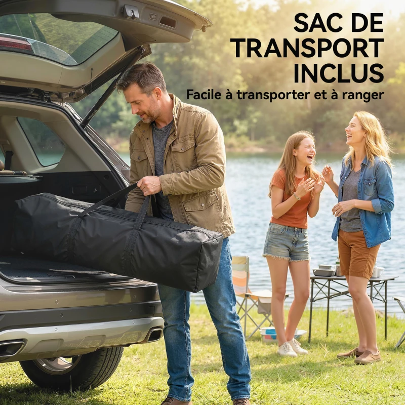 Outsunny Tonnelle de jardin 3 x 3 m avec éclairage pop up tente pliante réglable en hauteur télécommande sac de transport crème