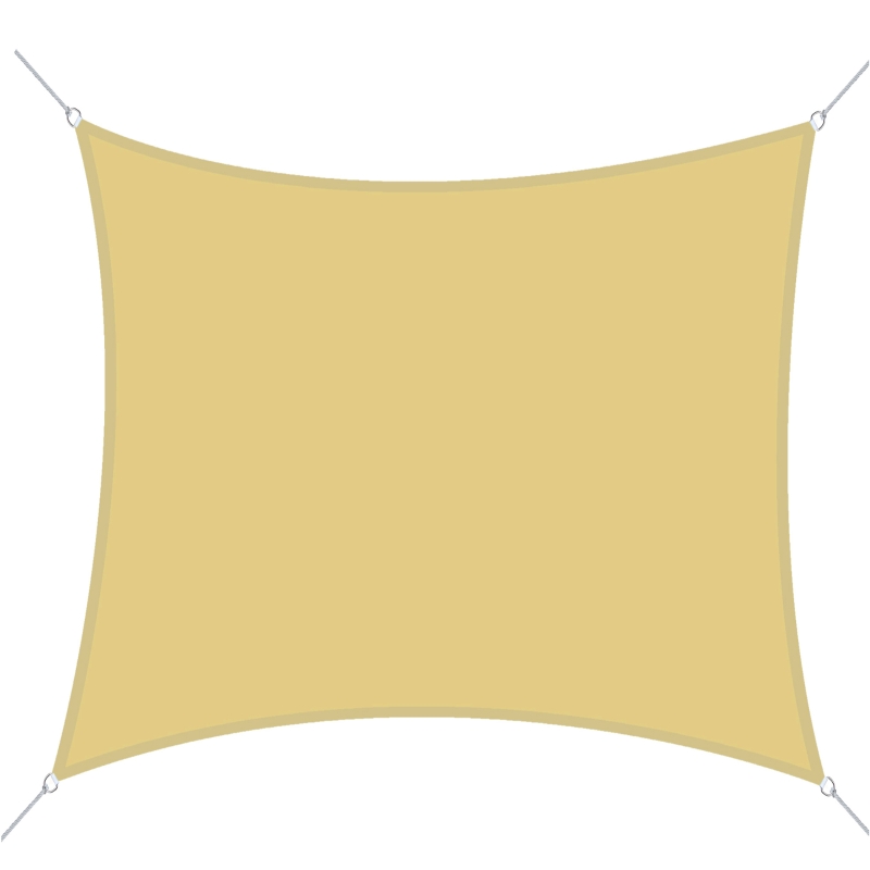 Outsunny Toldo Vela de Sombra Cuadrado 3x3 m Toldo de Terraza de Poliéster con Anillo de Acero Inoxidable y Cuerdas Arena