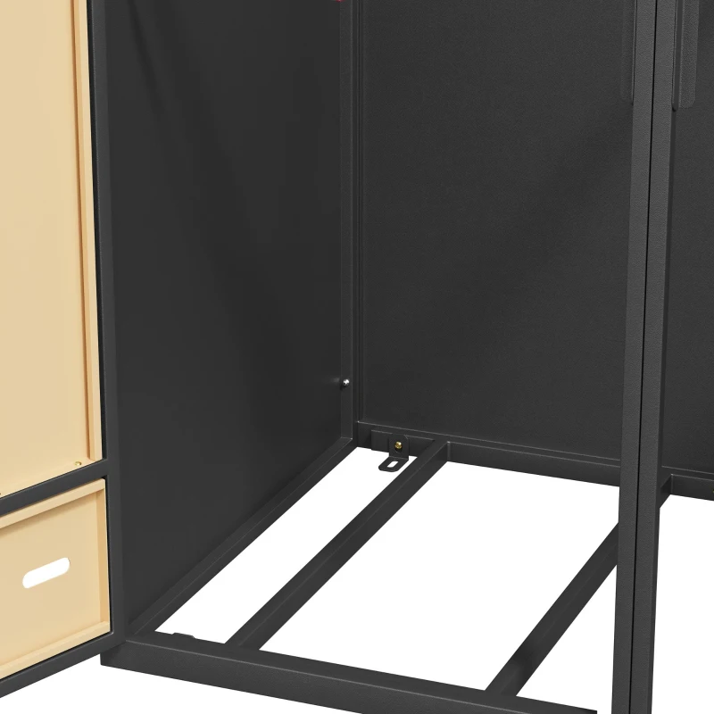 Mülltonnenbox mit Belüftungslöchern, für 2x 120–240 l und den Außenbereich geeignet, 132x84,5x118 cm, Grau+Naturfarbe