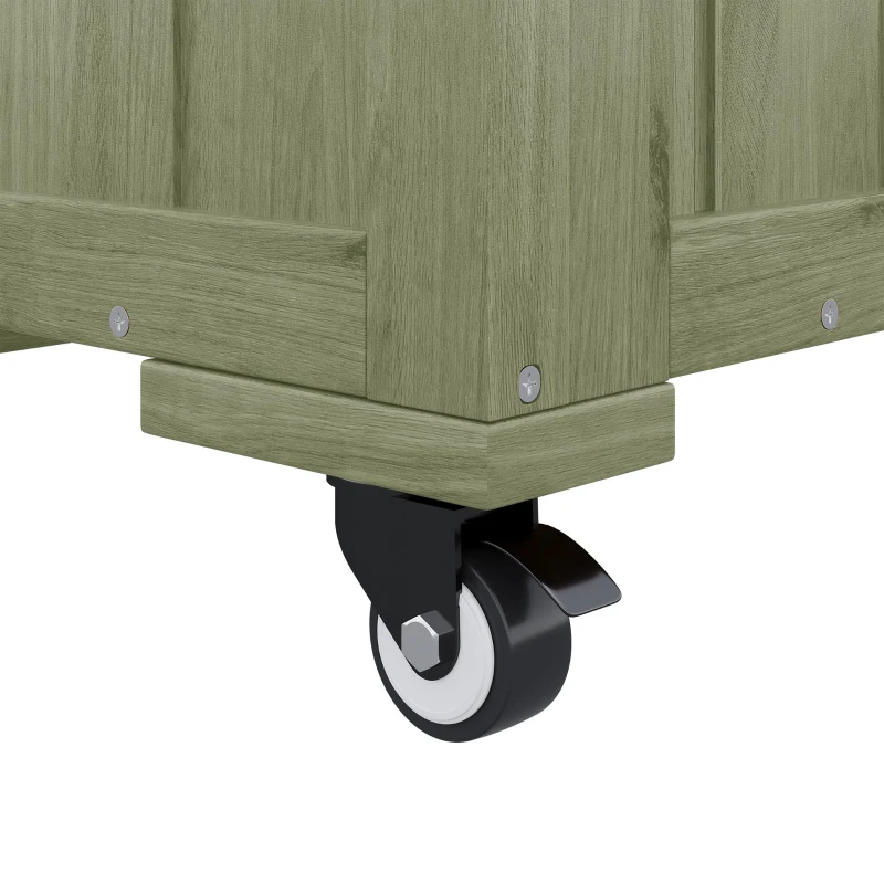 Pflanzkübel mit Spalier, 2 große Pflanzkästen und 2 Gartenspaliere als Kletterhilfe, 102,5 x 32 x 152,5 cm, Grün