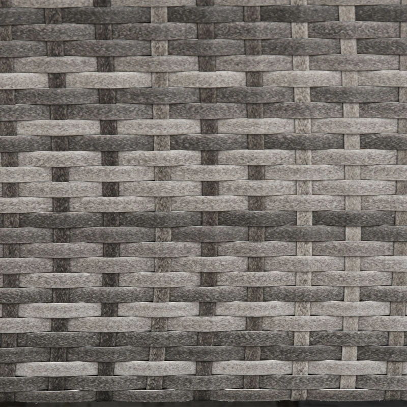 Outsunny Canapea pentru Exterior Gradina sau Terasa cu 3 locuri dim Ratan cu perne si dungi, Gri 173x68x78cm