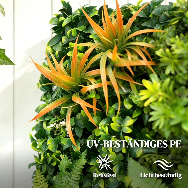 Outsunny Graswandpanelen, 100 x 100 cm kunstgraswand-decoratie met verbindingsbinders, groene achtergrond, groen