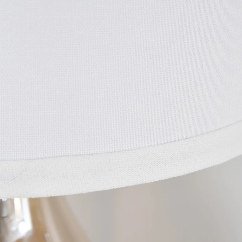 HOMCOM Conjunto de 2 Candeeiros de Mesa com Ecrã de Linho Suporte para Lâmpada E27 Máx. 40 W Ø30x56 cm Branco