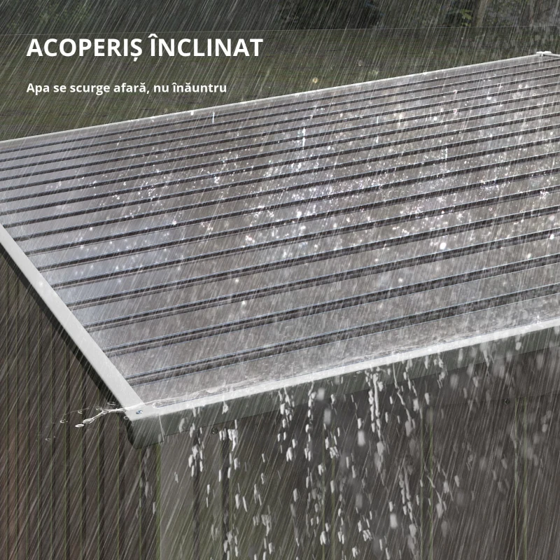 Outsunny Căsuță de Grădină din Metal 1.5x2m Ușă Glisantă Gri Deschis