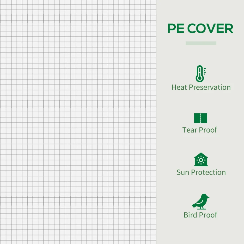 Outsunny Szklarnia z roletą, okno boczne, stalowa konstrukcja, 2m²