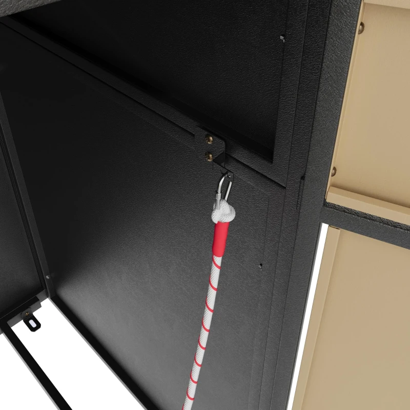 Doppel-Mülltonnenbox, 2‑fach Abfalltrennsystem, 132x80x124 cm, Grau+Naturfarbe