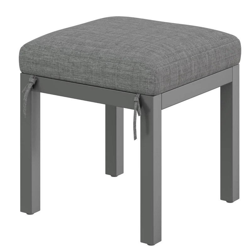 Set de sofá moderno para exterior, mesa desmontable, reposabrazos trenzados y cojines de asiento gruesos, Gris+Color natural