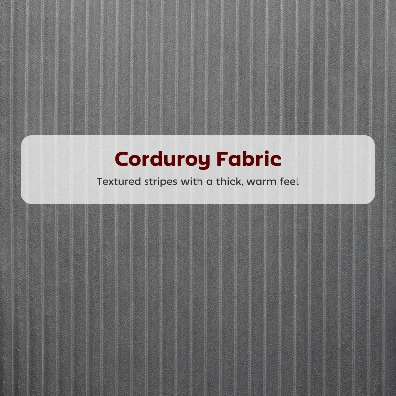 HOMCOM Krzesło do jadalni, pokrycie z sztruksu, kształt muszli, metalowe nogi, podkładki pod nogi, Szare