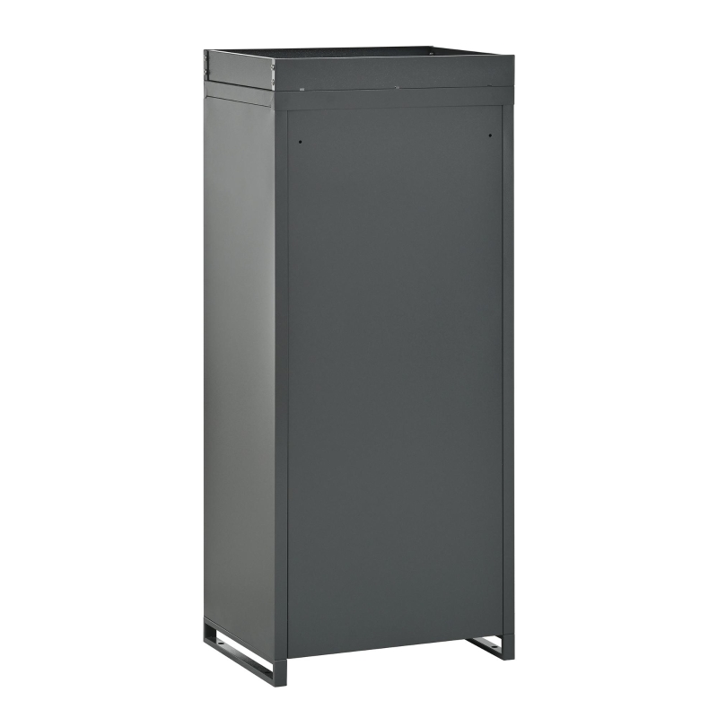 Paket- und Briefkasten mit integriertem Blumentrog, 50x37x118,5 cm, Grau+Naturfarbe