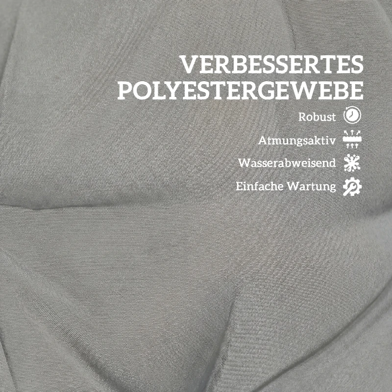 Outsunny Outdoor-Sitzkissen mit Rückenlehne und Bändern, wasserabweisende Polster für drinnen und draußen, Hellgrau