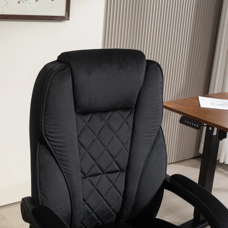 Vinsetto Massage Office Chair, Heated Reclining Computer Chair with Adjustable Height and Footrest, Black
