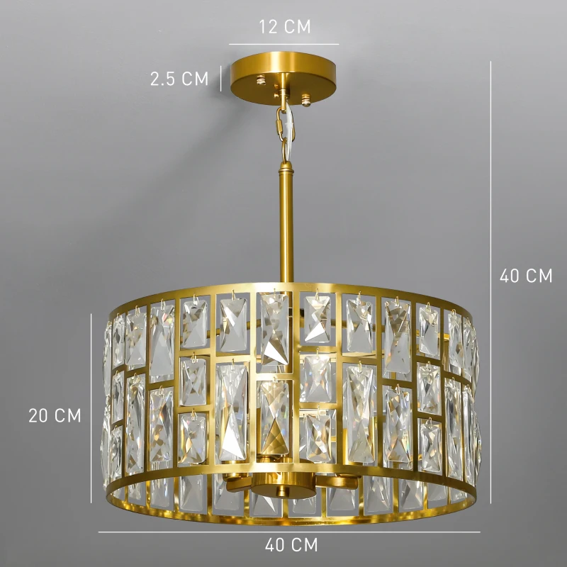 HOMCOM 72 Glass Crystallite Chandelier - Gold-Tone