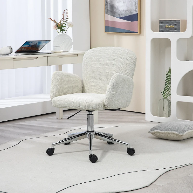 HOMCOM Fauteuil de bureau contemporain dossier accoudoirs grand confort hauteur réglable pivotant 360° piètement chromé
