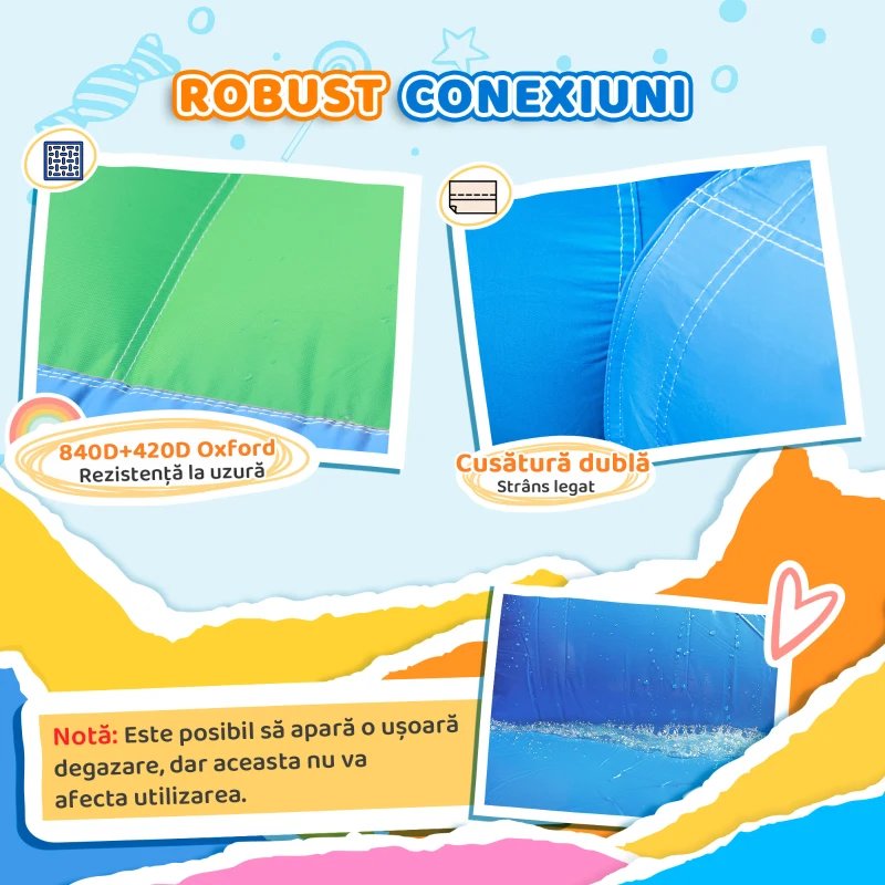 AIYAPLAY Castel Gonflabil Trambulină 4 în 1, Tobogan, 415x205x190cm, Multicolor