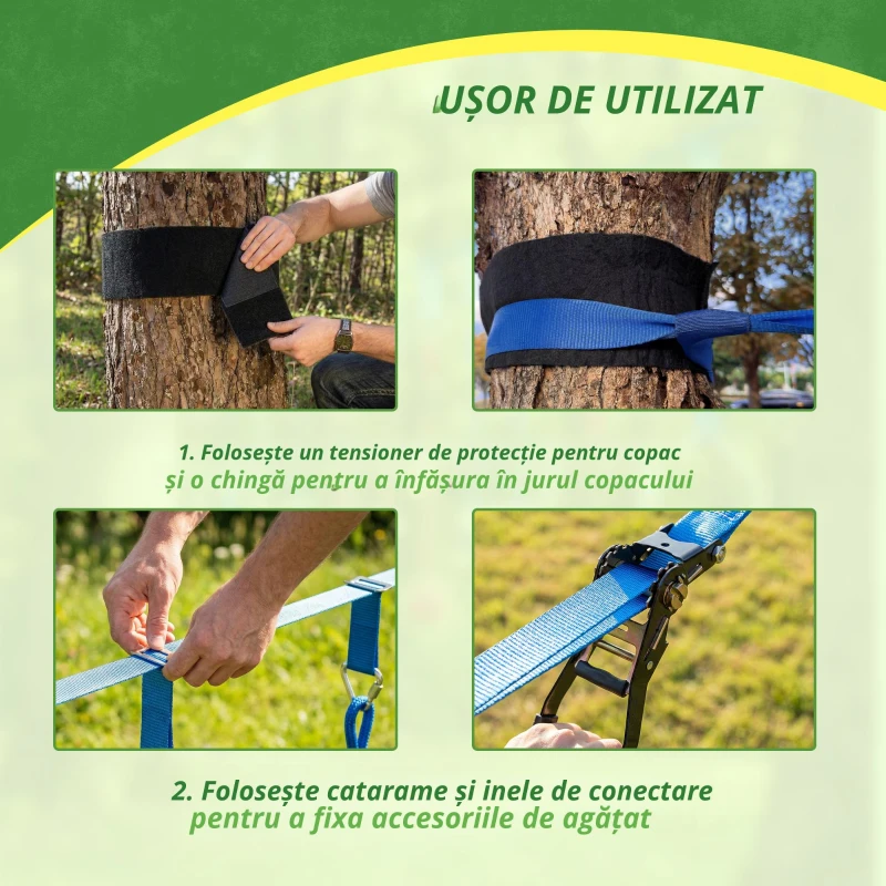 AIYAPLAY Ninja Line copii 10 m set Slackline 9 piese cu 2 inele, leagăn 3-în-1, 2 bare de cățărat pentru 3-8 ani multicolor