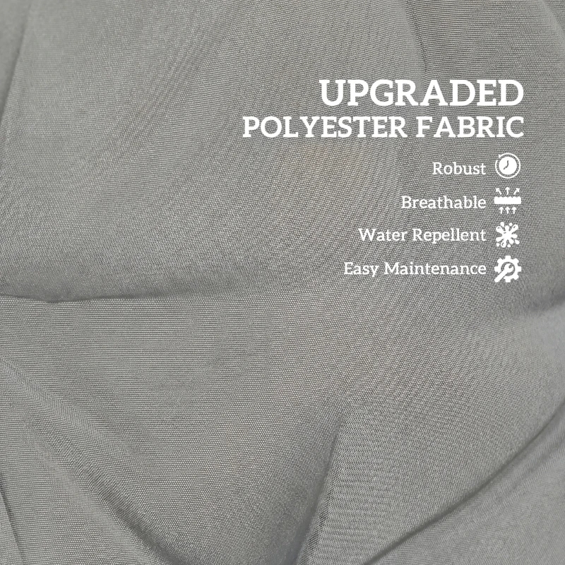 Outsunny Poduszki ogrodowe z oparciem i paskami, wodoodporne poduszki do wnętrz i na zewnątrz, jasnoszary